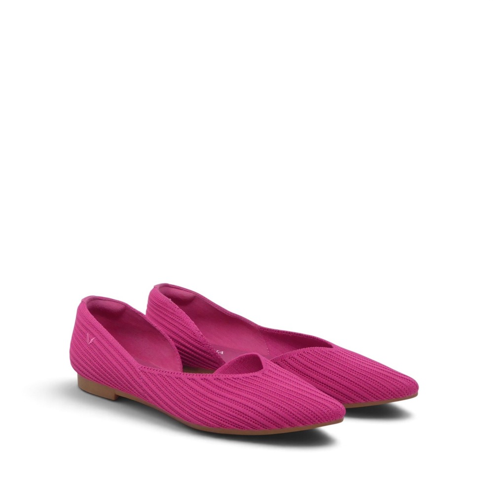 Vivaia Women Melia Pointed-Toe D'Orsay Flats Pitaya Pink Knit Slip On 38.5 / 7.5